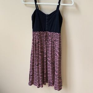 Super Flattering Pink and Black Mini Sundress